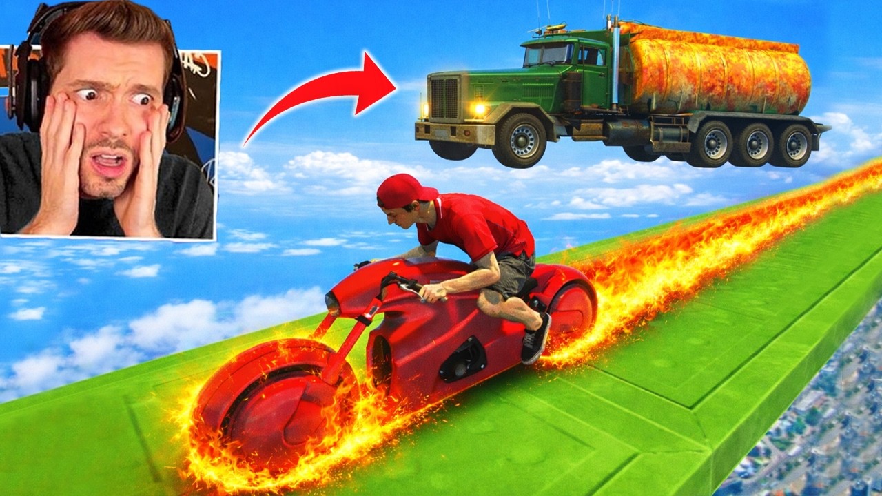 GTA V Online: MOTO vs CAMINHÃO GASOLINA - Jogando FOGO! 