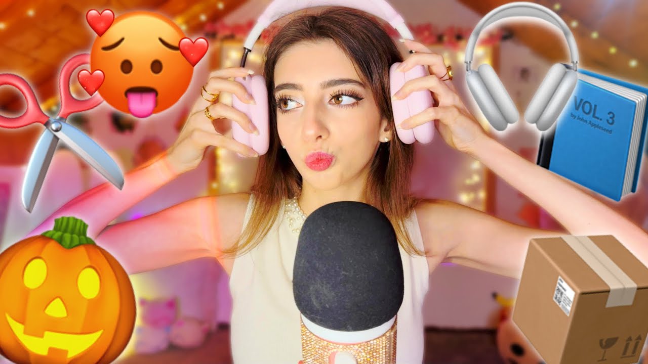 ASMR : EMOJY CHALLENGE 🎧🎃✂️📘📦