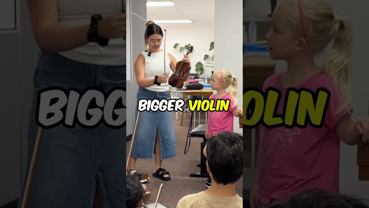 Teacher tries the SMALLEST violin! 🎻🤣 #violin #violinteacher #violinstudent #violinist #music