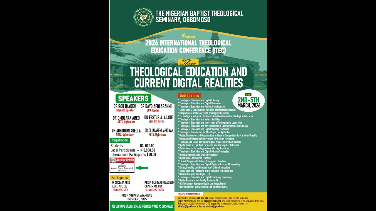 International Theological Education Conference (ITEC) 2026