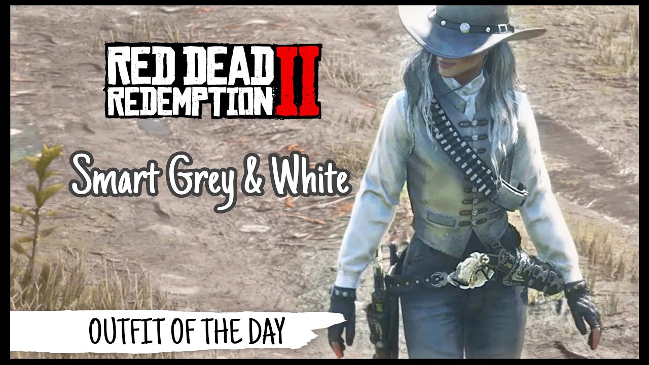 Red Dead Online, SMART! GREY & WHITE FEMALE (OUTFIT OF THE DAY)