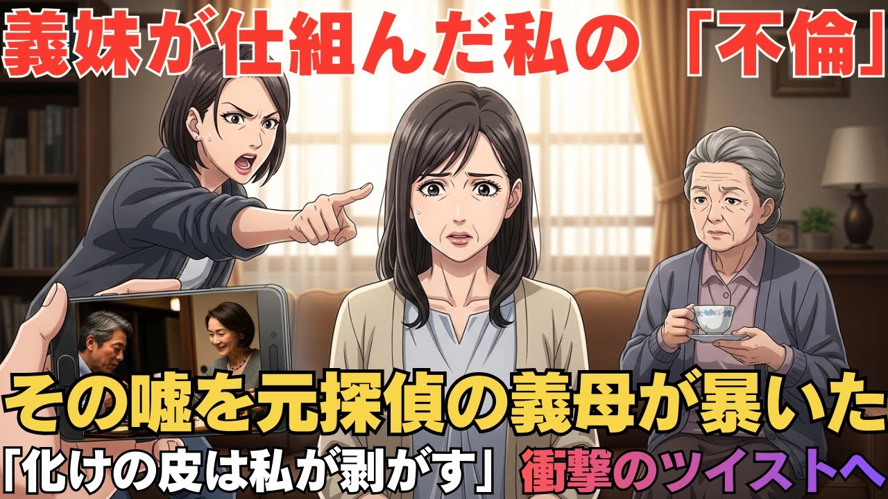 義母の愛を妬み、私の不倫を捏造した義妹。元探偵の義母が、実の娘の化けの皮を剥がした瞬間。