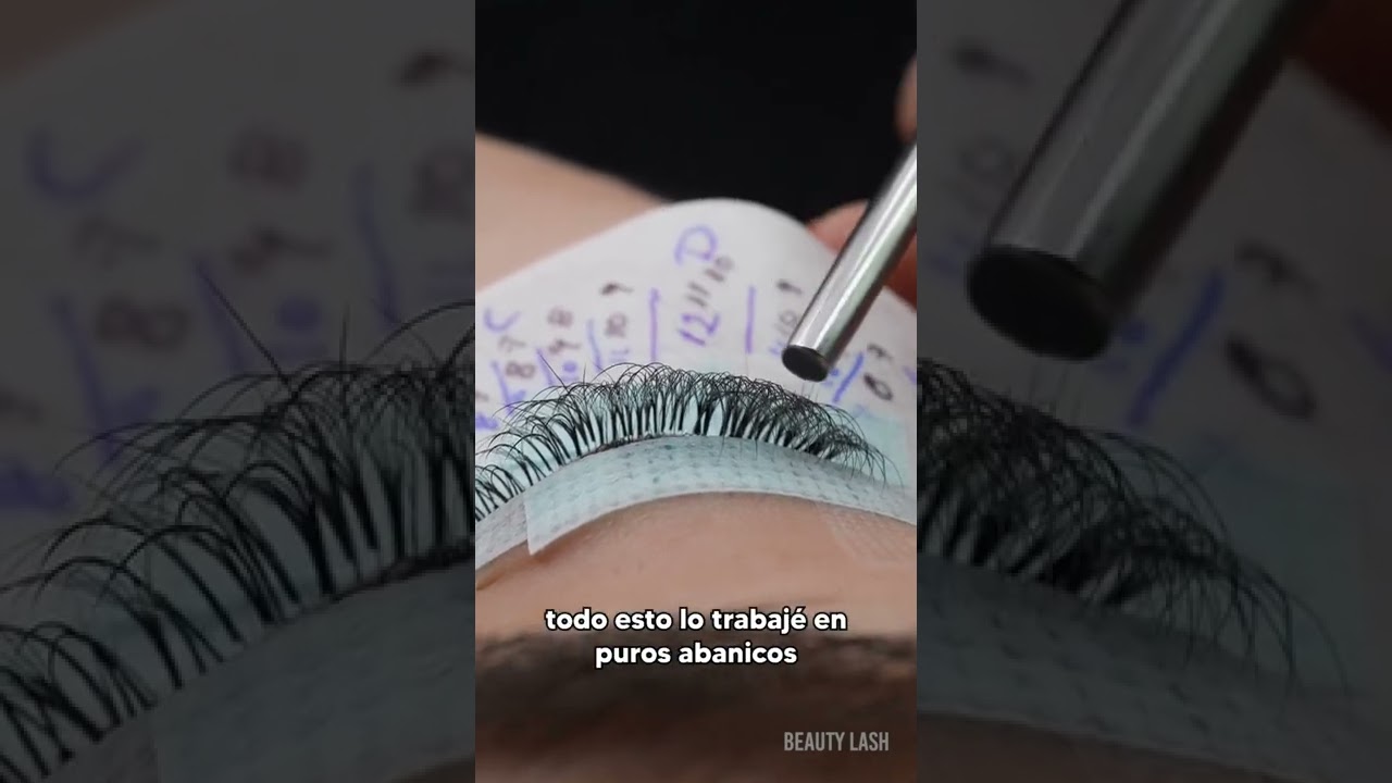 Extensiones de Pesta&ntilde;as H&iacute;bridas con Premade Fans de Beauty Lash y m&aacute;s tupidas en comisuras