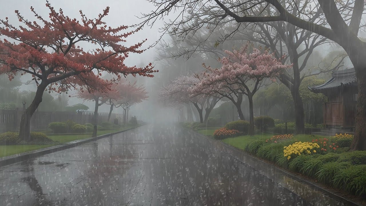 Soothing Rainfall Sounds and Soft Night Atmosphere for Sleeping, Relaxation and Calm Mind