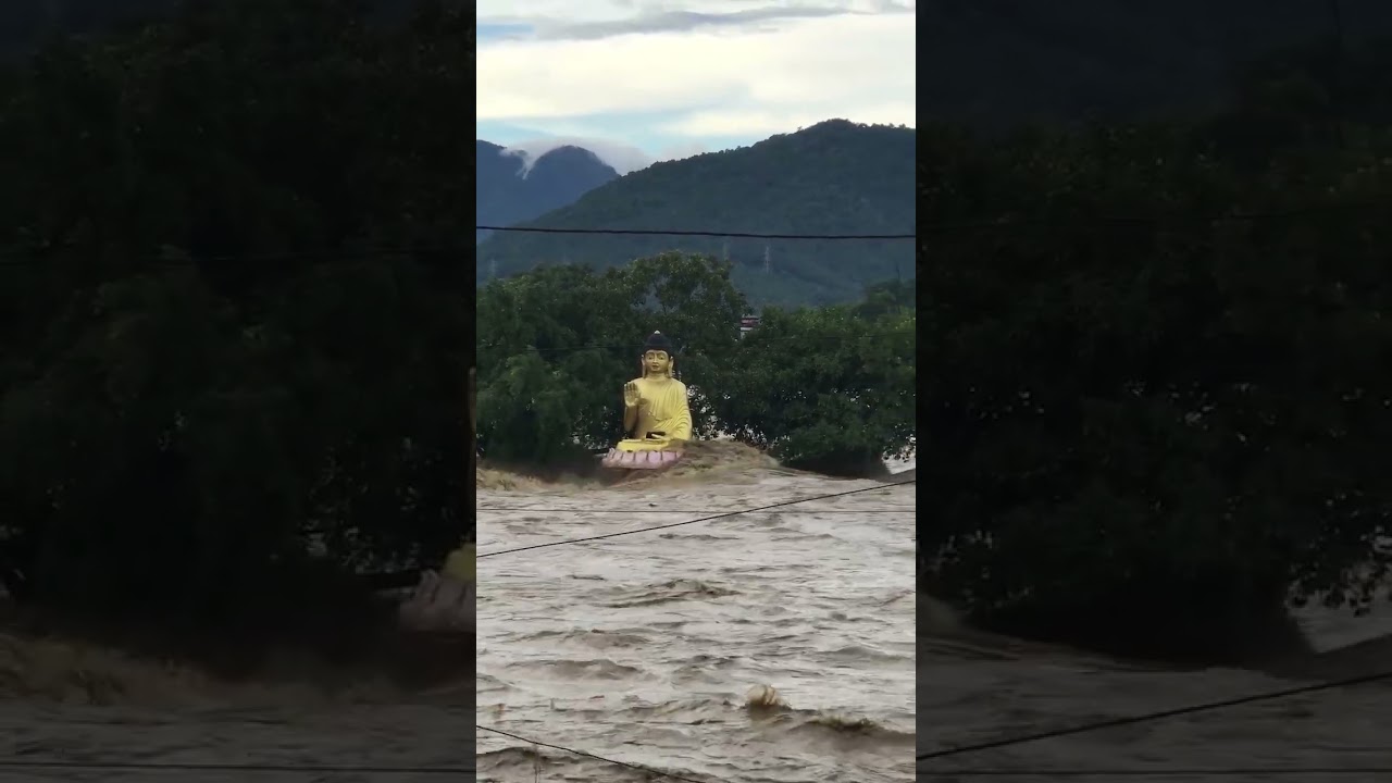 Nepal flood 2026 Buddha statue China border Tibet
