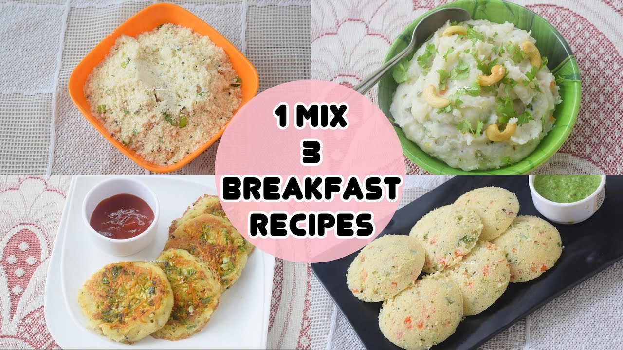 1 Mix 3 Breakfast Recipes -  एक प्रीमिक्स में से ३ अलग नाश्ते बनाये - MOIR