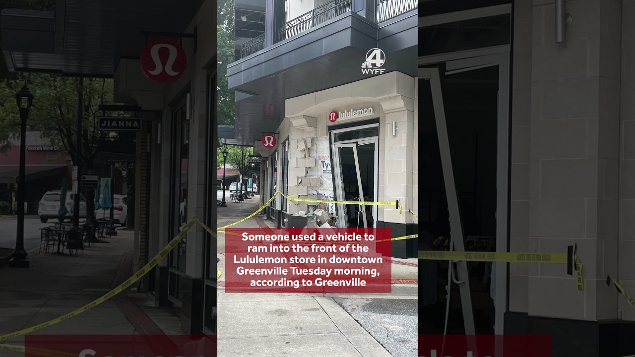 Car rams into Lululemon store in Greenville, SC  #southcarolina #news #localnews #sc #smashandgrab