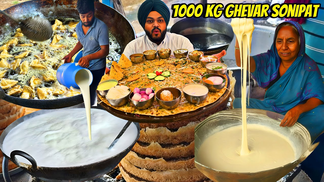 Making of 1000 kg Ghewar in Haryana | Street Food India