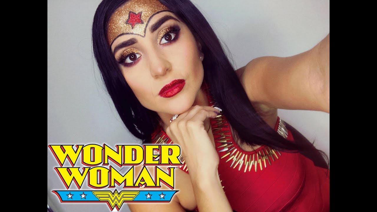 WONDER WOMAN MAKEUP TUTORIAL ♥  MAQUILLAJE DE MUJER MARAVILLA