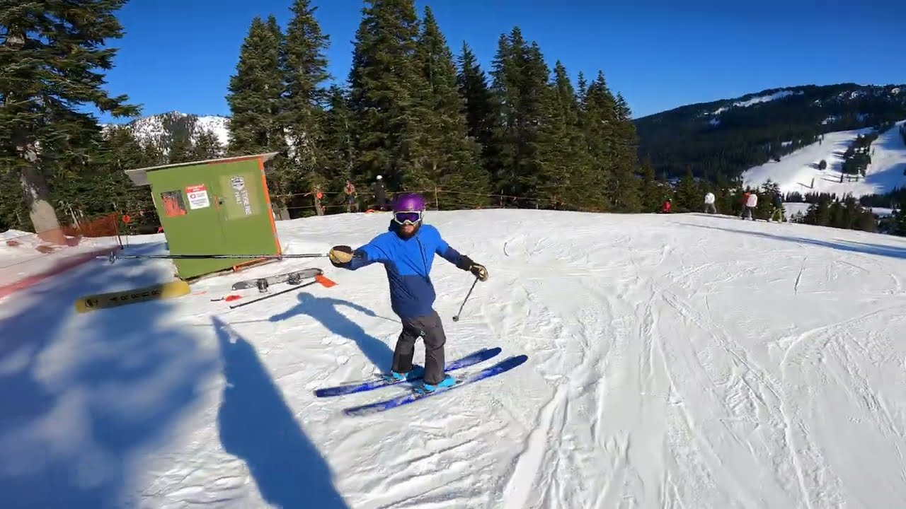 Skiing a Park Lap at Stevens Pass, 2-12-2022