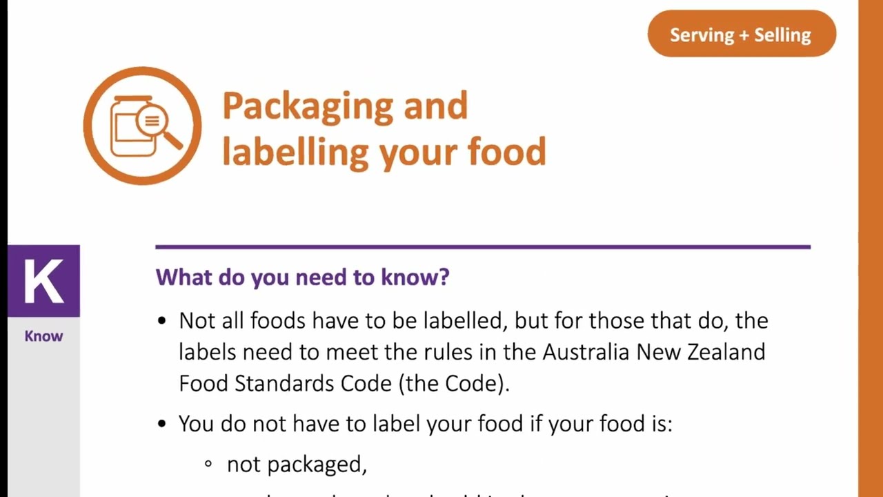Packaging and labelling your food