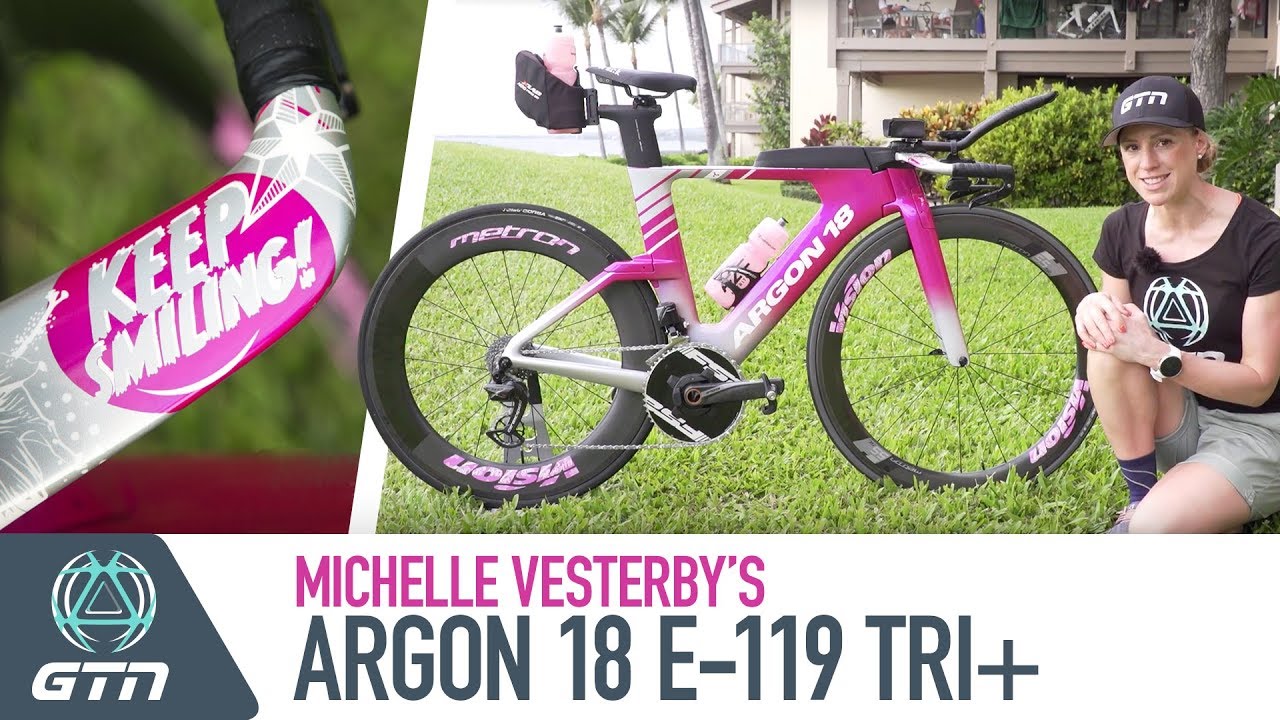 Michelle Vesterby's Argon 18 E-119 Tri+ Triathlon Bike & Kit | Keep Smiling!