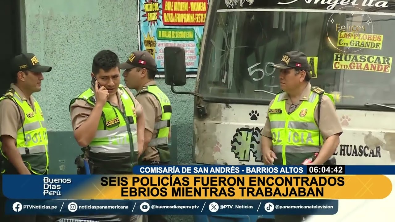 Barrios Altos: 6 policías fueron sorprendidos ebrios mientras trabajaban en Navidad