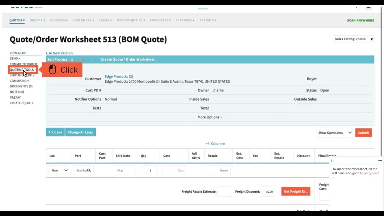 How to Use the Quote Line Import in Cetec ERP