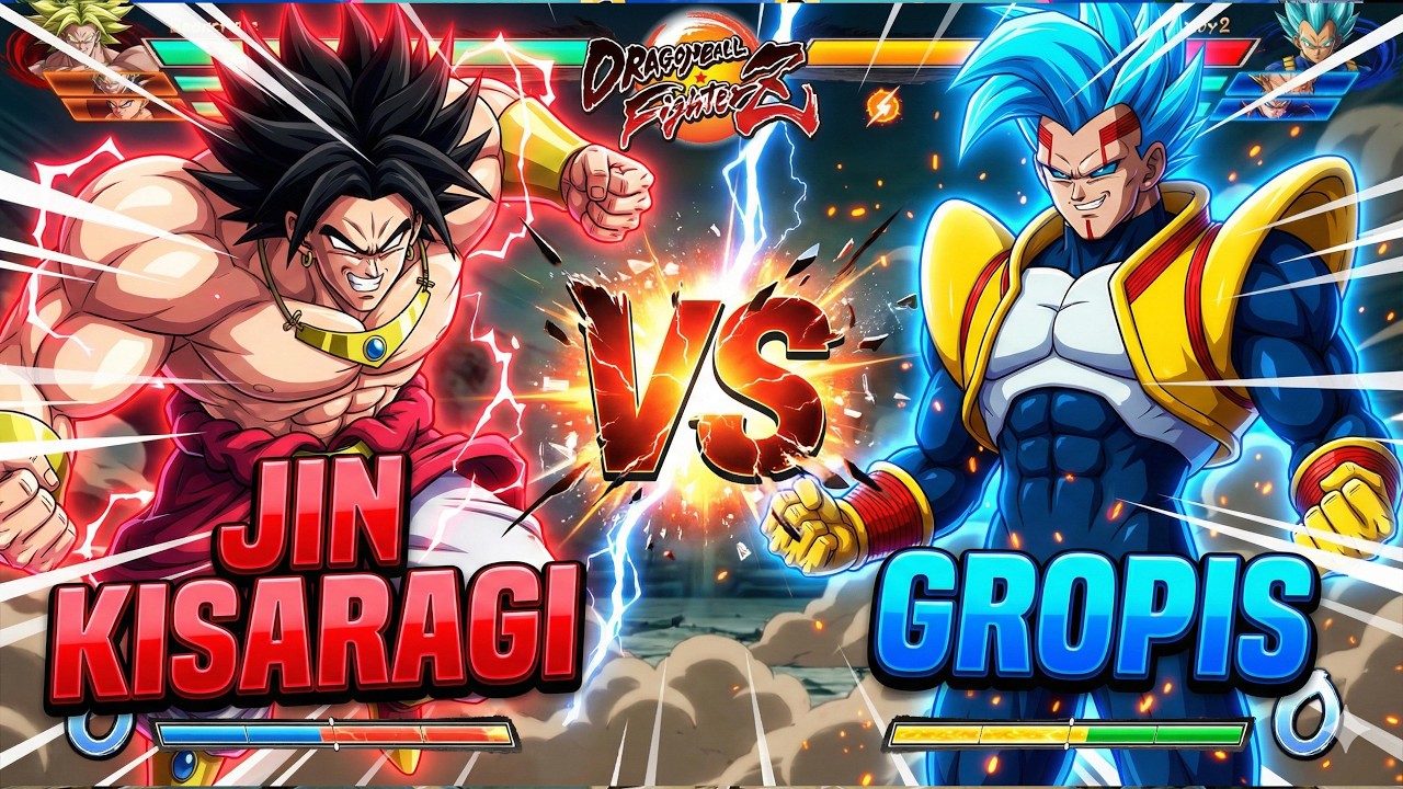 JIN KISARAGI VS GROPIS | Dragon Ball FighterZ