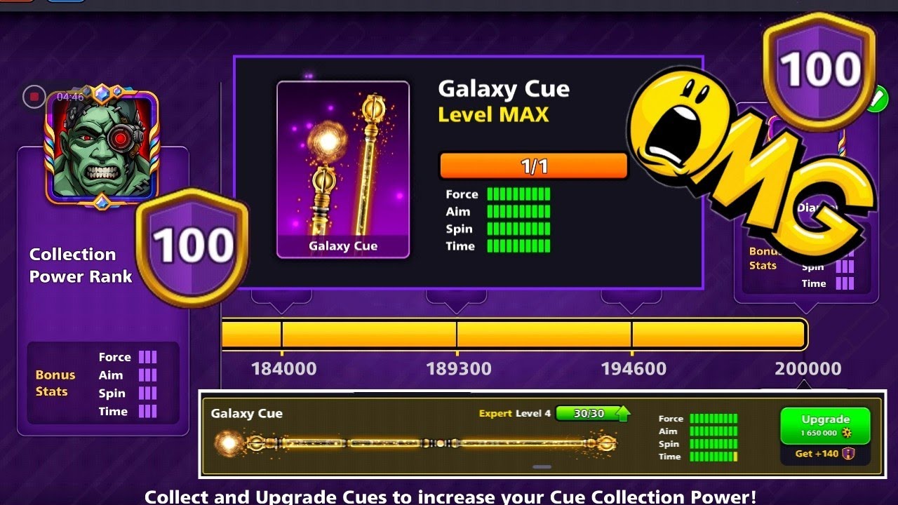 Galaxy Cue Level Max 😱 Unboxing 8 Expert Collector Boxes 😳 Cue Collection Power Rank 100 ❤️