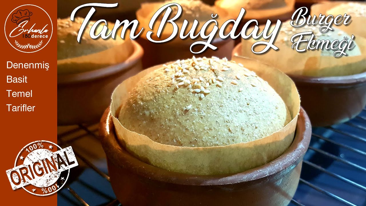 GÜVEÇTE TAM BUĞDAY EKMEĞİ ❤️ BİRDE BUNU DENEYİN (Tam Buğday Hamburger Ekmeği, Esmer Sandviç Ekmeği)