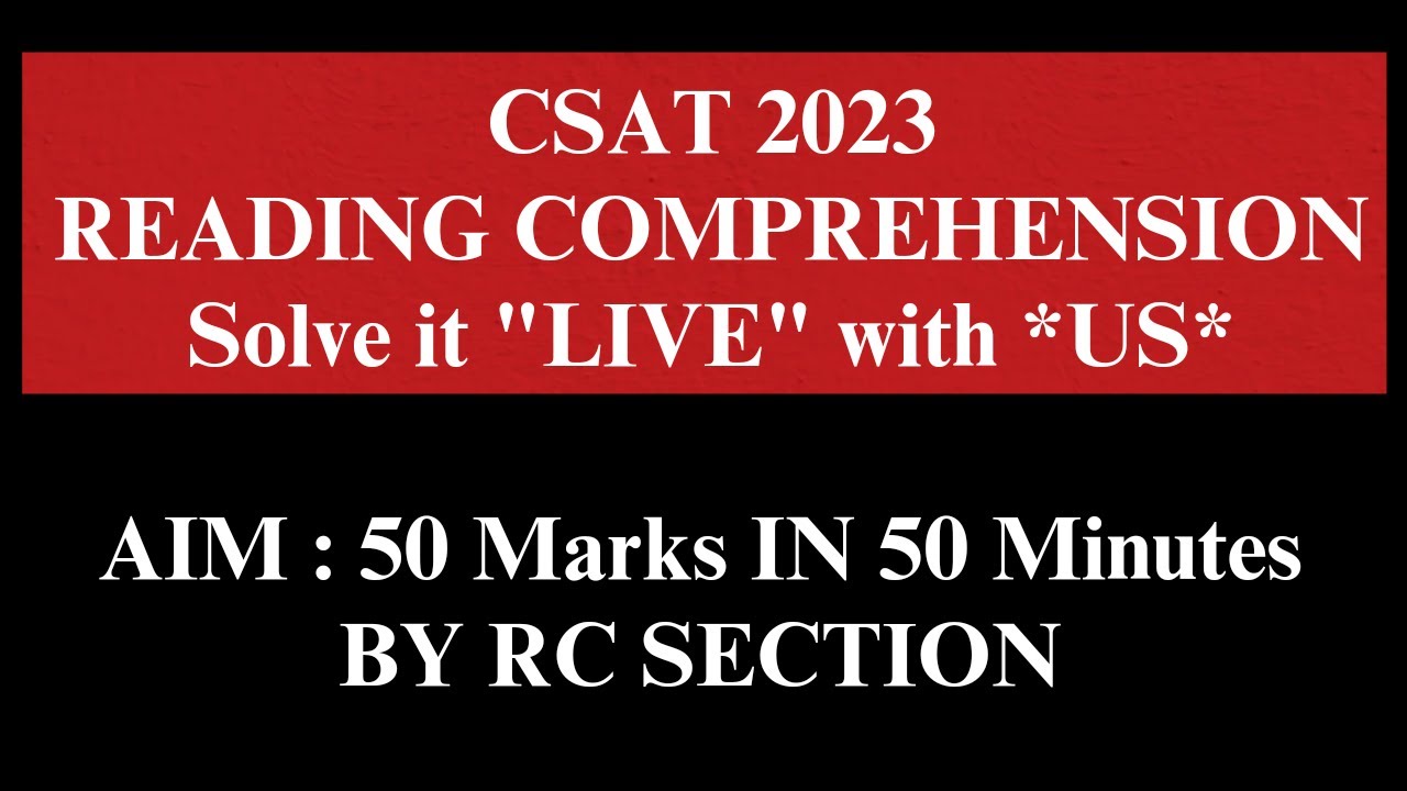Reading Comprehension Masterclass & Ultimate Strategy with UnderStand UPSC Satyam Jain