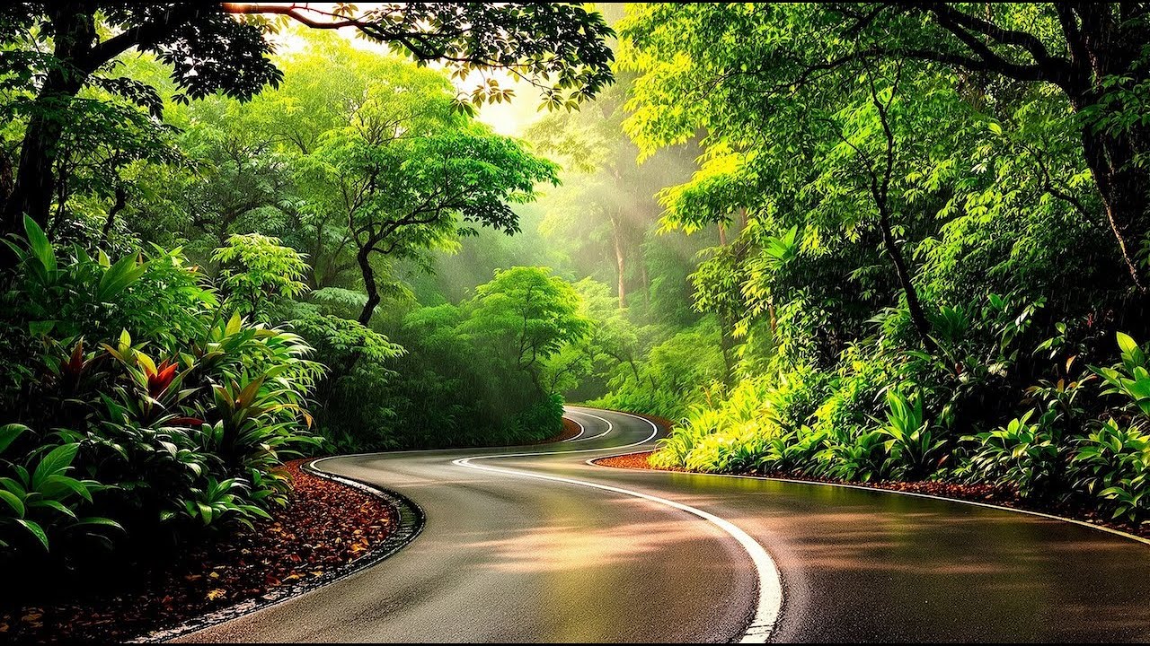 【4K】Nature’s Tranquil Power | A Slow Drive Through the Rainforest