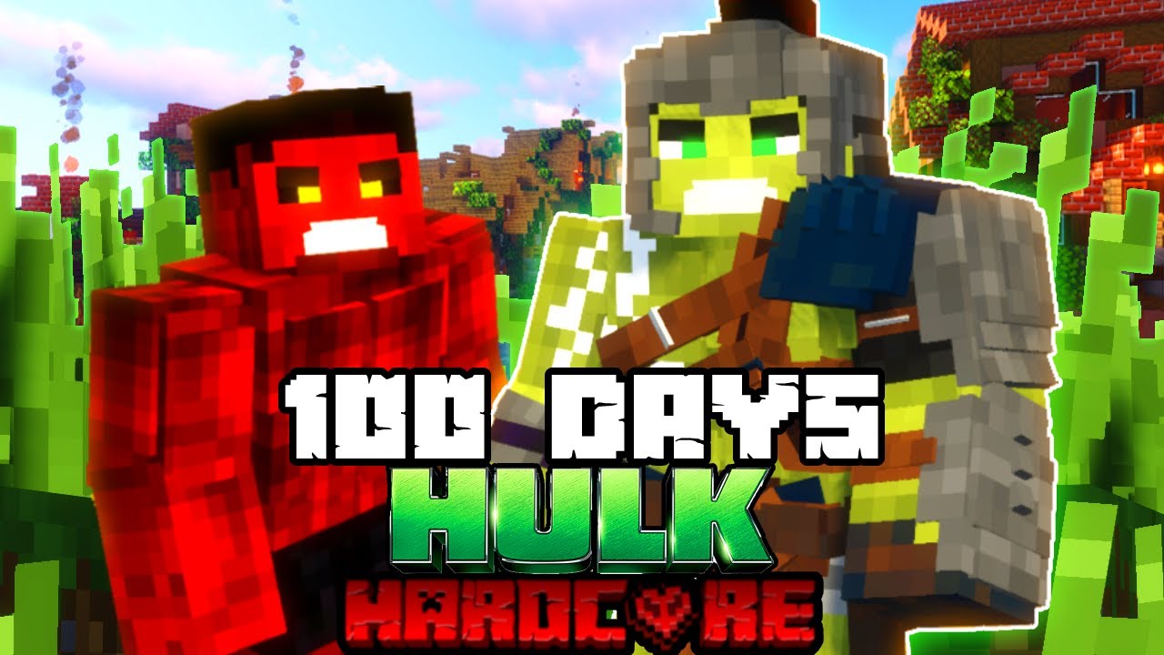 Я выжил 100 дней в роли НЕВЕРОЯТНОГО ХАЛКА в режиме HARDCORE Minecraft