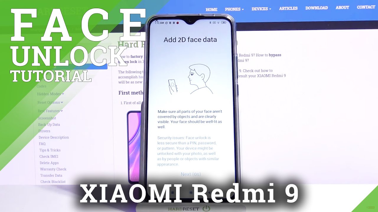 How to Set Up Face Unlock on XIAOMI Redmi 9 &ndash; Add Face Unlock