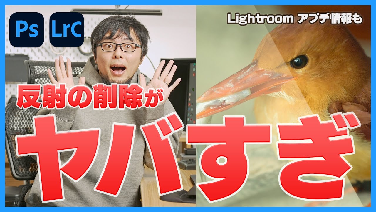 【スゴ過ぎ】Photoshopの映り込み除去AI「反射の削除」がとんでもなかった！＆Lightroom 12月のアップデート解説