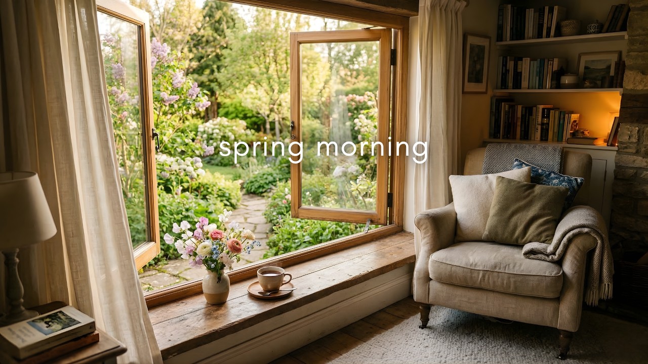 Chill Spring Morning by the Window with Soft Piano Jazz | Cozy Indoor Ambience for Relaxation