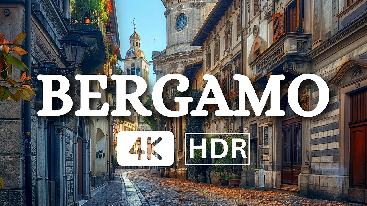 Прогулка по Бергамо, Италия 4k: Захватывающий опыт пеших прогулок.