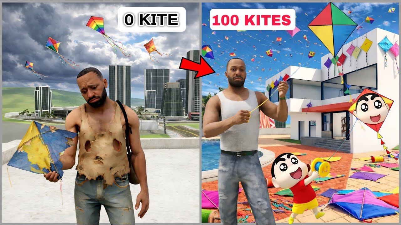 SHINCHAN AND FRANKLIN CELEBRATES MAKAR SANKRANTI IN HIS HOUSE | INDIAN BIKE DRIVING | GTA V