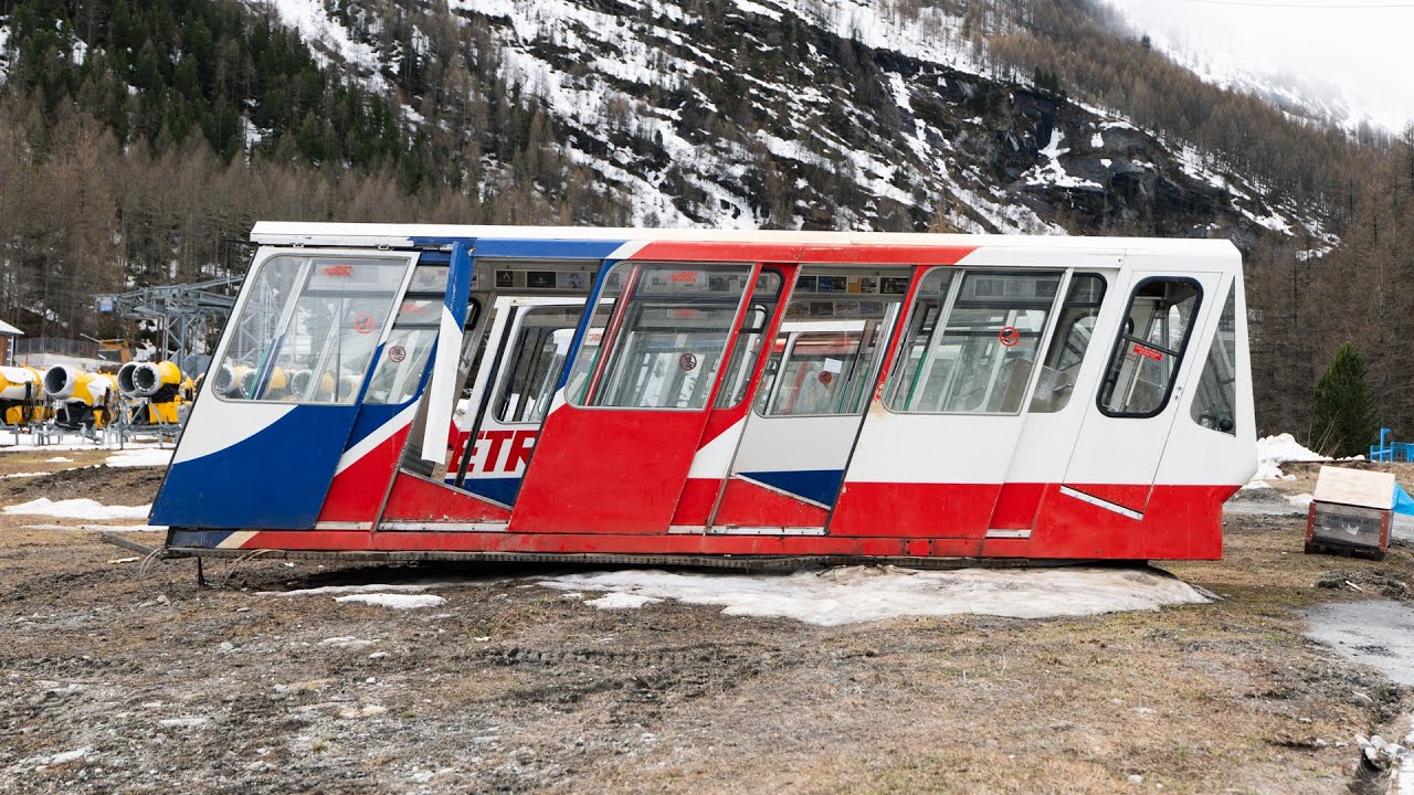 Neue Wagen für die Metro Alpin in Saas-Fee. Millimeterarbeit im Hochgebirge.