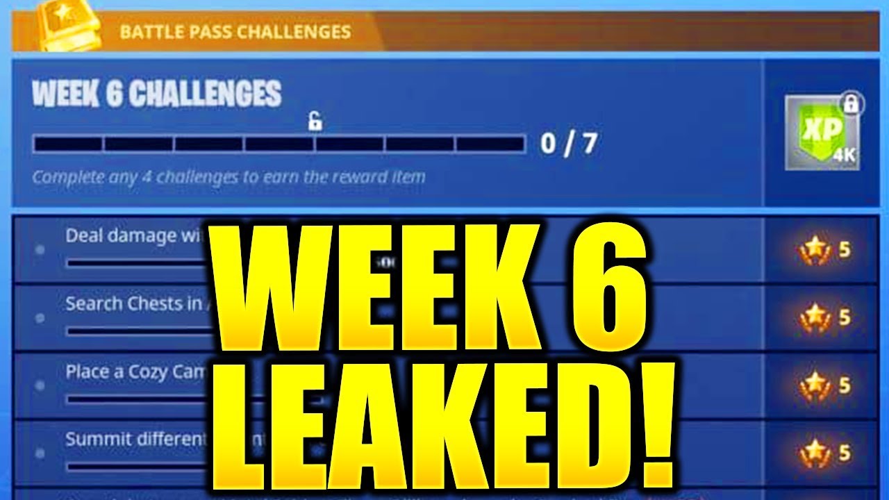 FORTNITE SEASON 5 WEEK 6 CHALLENGES LEAKED! WEEK 6 ALL CHALLENGES EASY GUIDE WEEK 6 CHALLENGES!