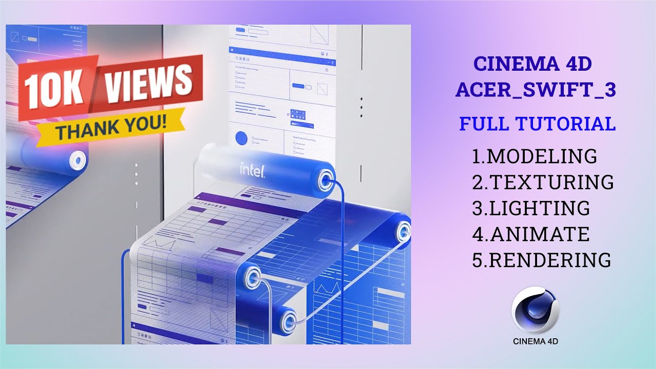 HOW TO CREATE ACER_SWIFT_3 FULL TUTORIAL #acer  #FREE #Cinema4D #MotionGraphic