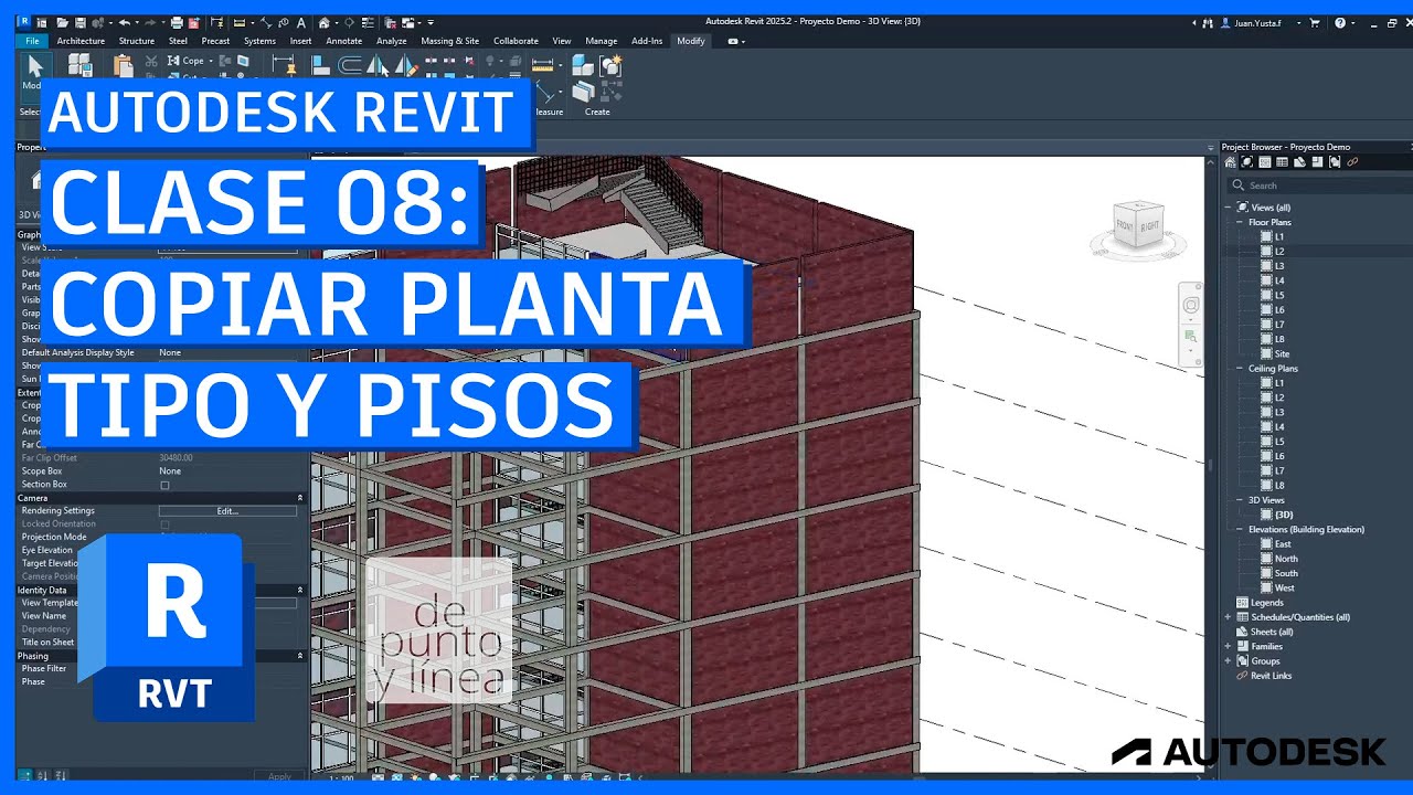 Introducción a Autodesk Revit 2025 #08 - Cómo copiar y completar pisos superiores / CURSO DESDE CERO