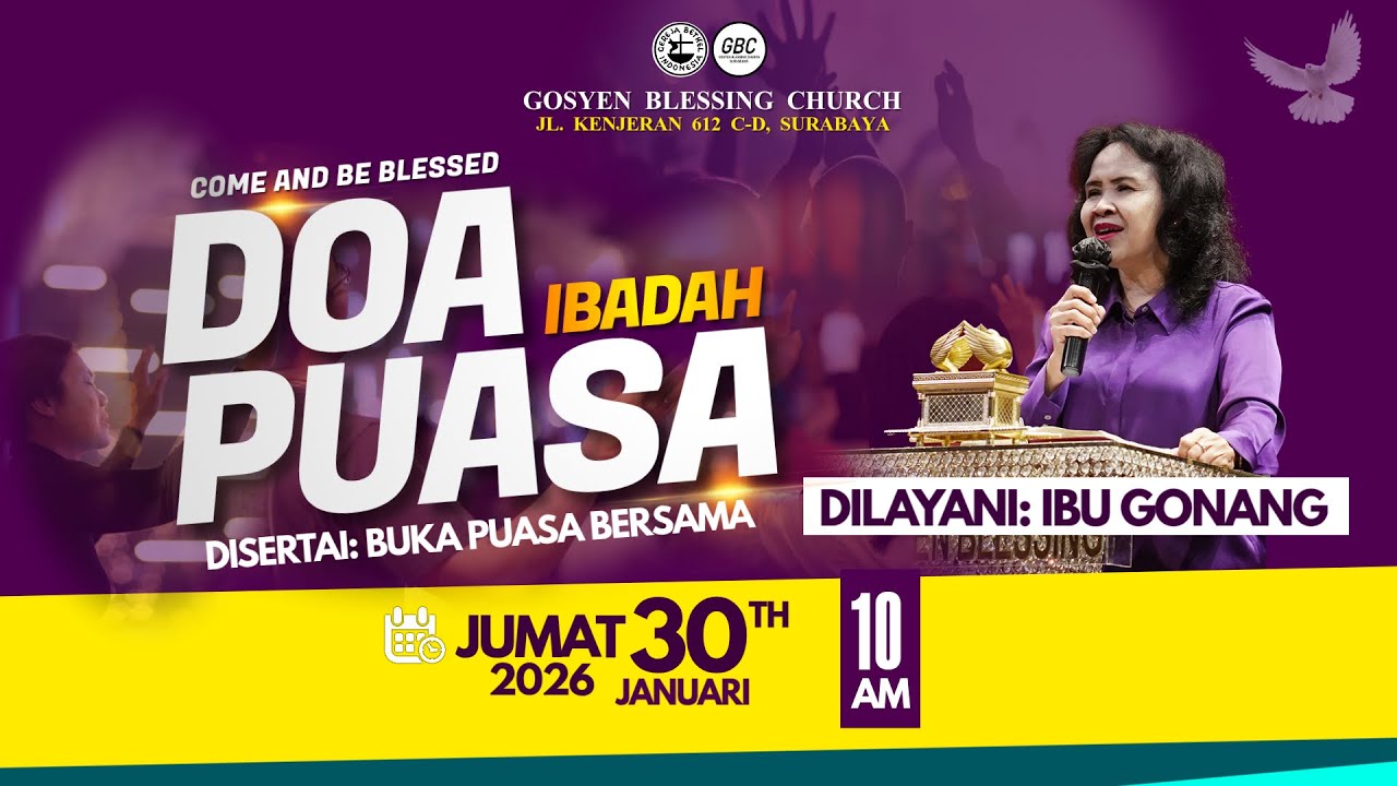 Ibadah On-site Doa & Puasa GBC I 30 JANUARI 2026 I Ibu Gonang