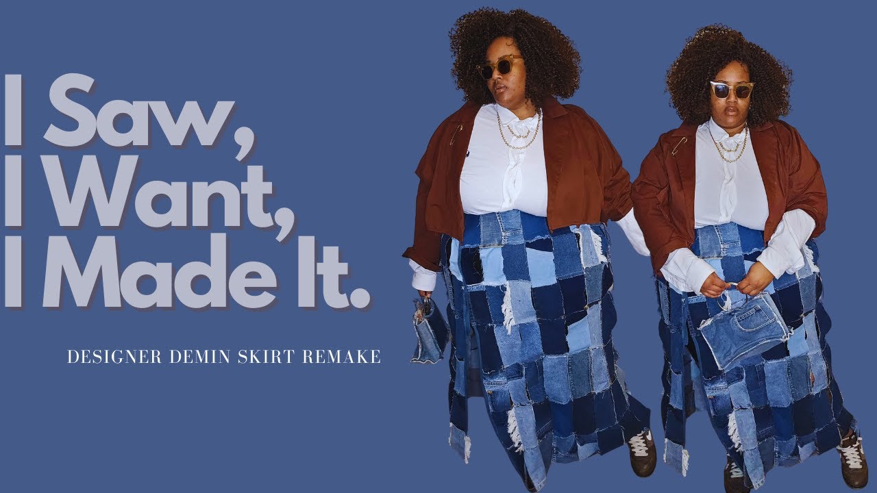 Designer Remake | The A.W.A.K.E Mode Patchwork Denim Skirt