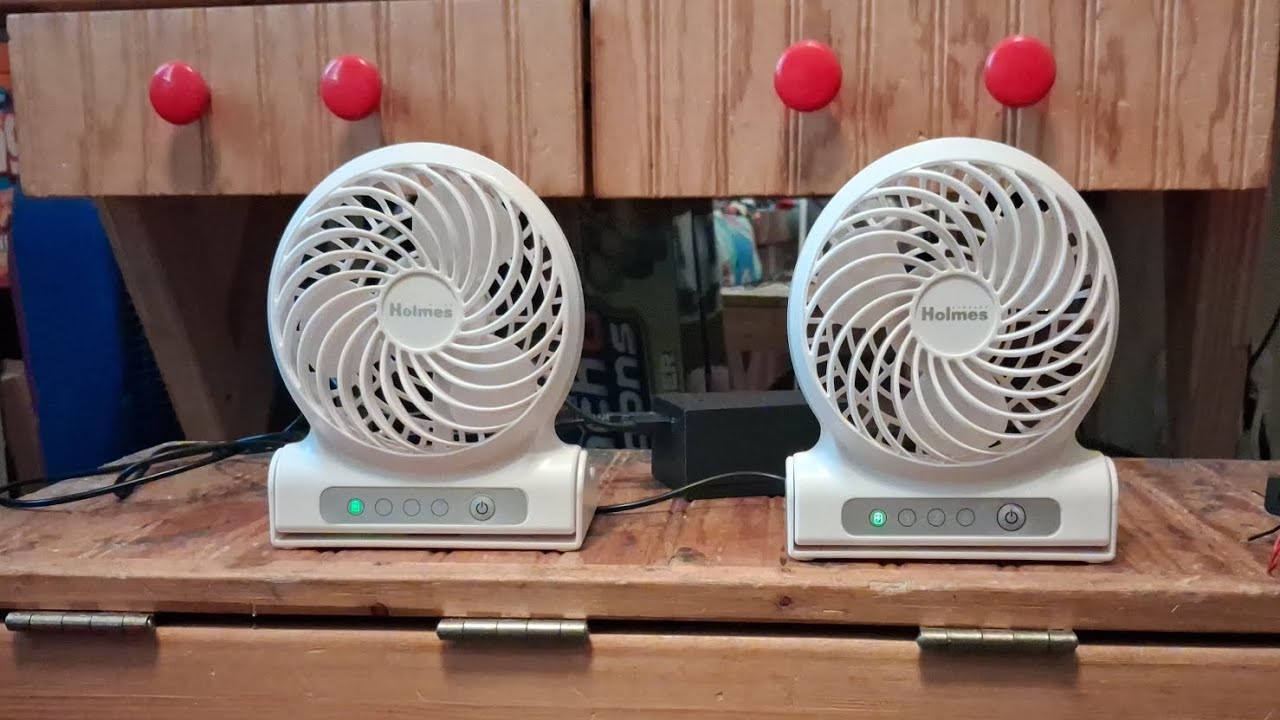 2 Holmes Rechargeable/USB Portable Fans Model HPF0467 