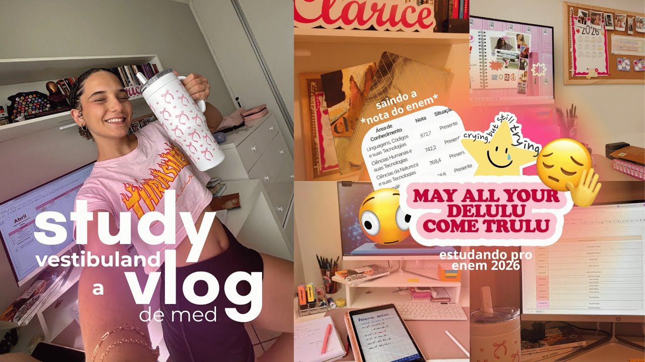 study vlog | tentando estudar enquanto sai a nota do enem (kkkk)✨🧘‍♀️