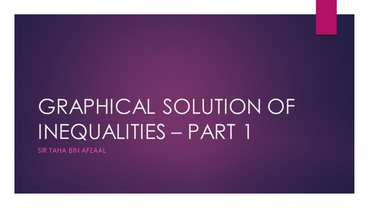 iGCSE MATH - Graphical Solution of Inequalities - Part 1