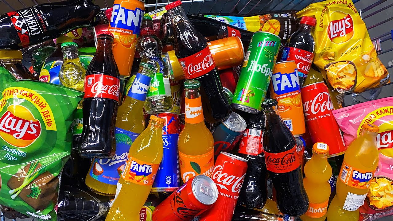 A Lot of Drinks and Chips 2025 #55 Coca-Cola, Fanta, Lay's, Dr.Pepper, Evervess Cola