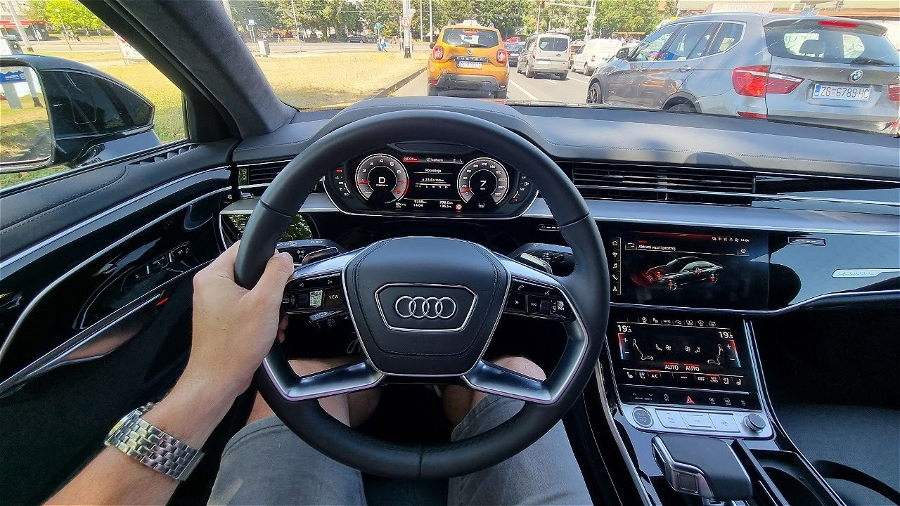 2022 Audi A8 L 60 TFSI Quattro [4.0 V8, 460 HP] POV Test ride + consumption #23 CARiNIK