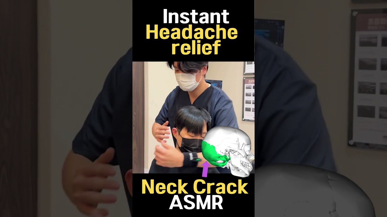 Very Loud Neck Crack Fixes Chronic Headache | ASMR Chiropractor 