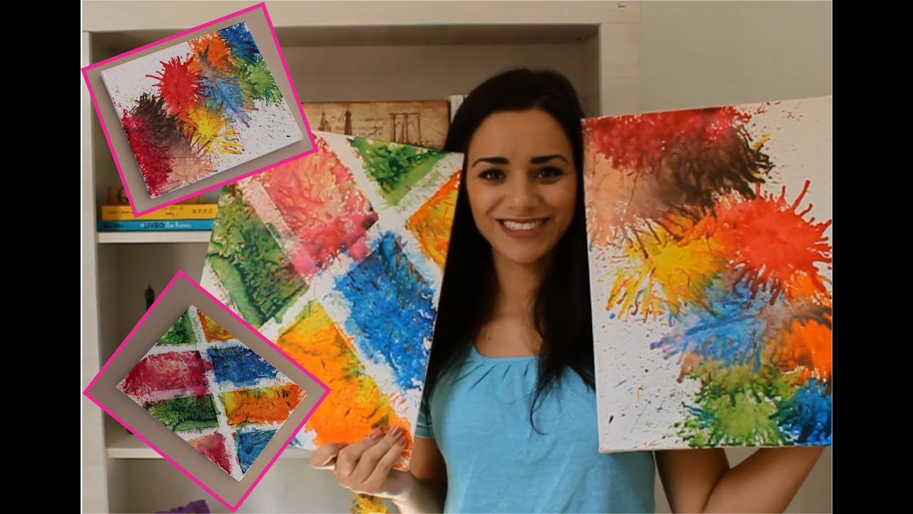 DIY: Quadro com Giz de Cera Derretido | Decoração | Melted Crayon Art | Faça você mesmo