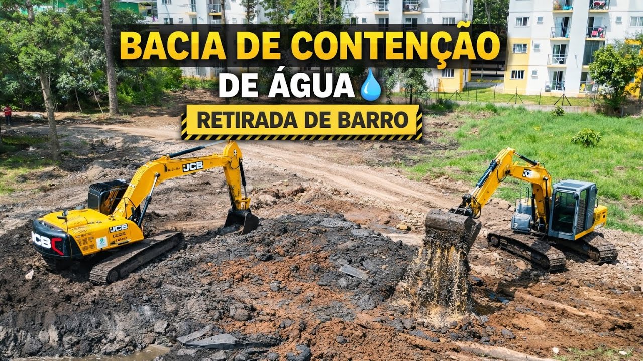 Obra em Andamento: Construção de Bacia de Contenção #escavadeirahidraulica #excavator #automobile 
