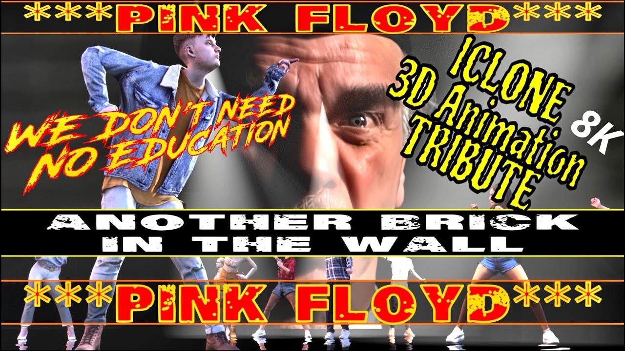 (PINK FLOYD)🎸3D Animation🎸WOW!🎸Visuals (Iclone) Fun (Character Creator)🎸(Another Brick In the Wall)