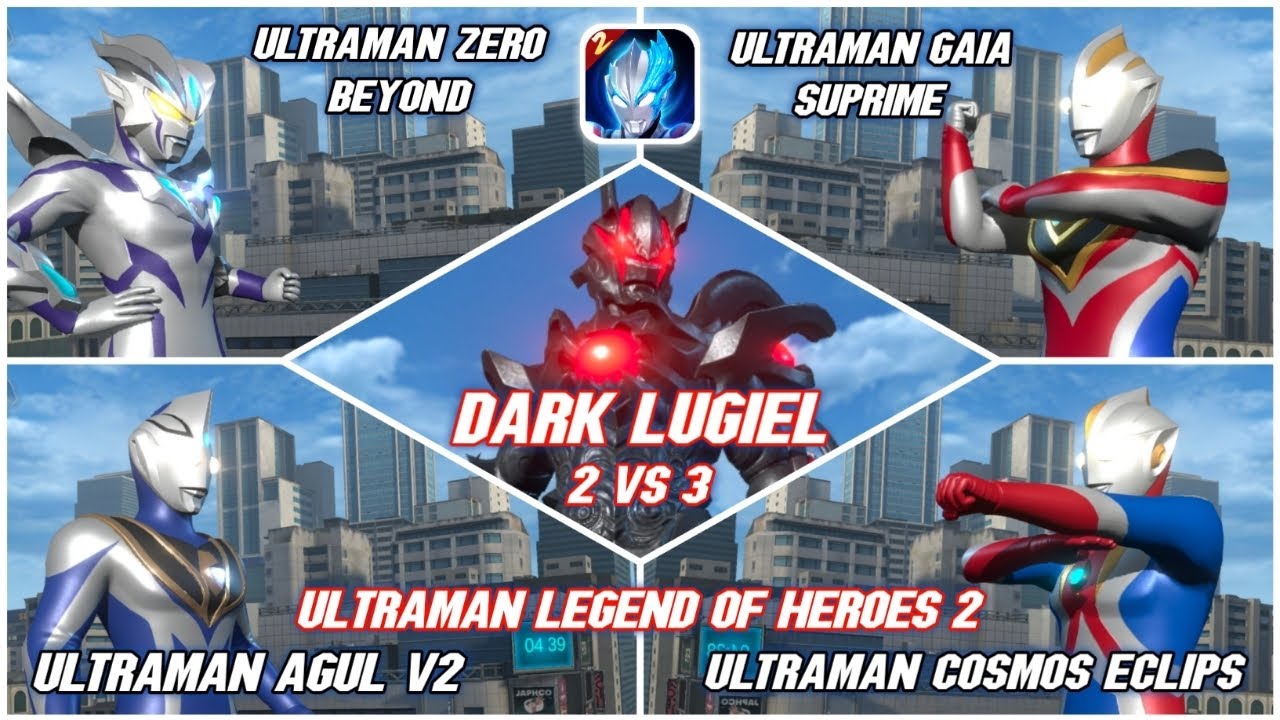 PVP GAMEPLAY ULTRAMAN AGUL V2 DAN DARK LUGIEL VS 3 ULTRAMAN, Di game ultraman legend of heroes 2