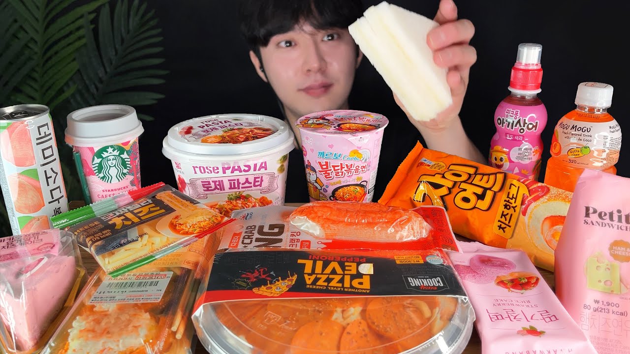 SUB) 핑크핑크 편의점 먹방 | Korean Convenience Store Foods | MUKBANG ASMR