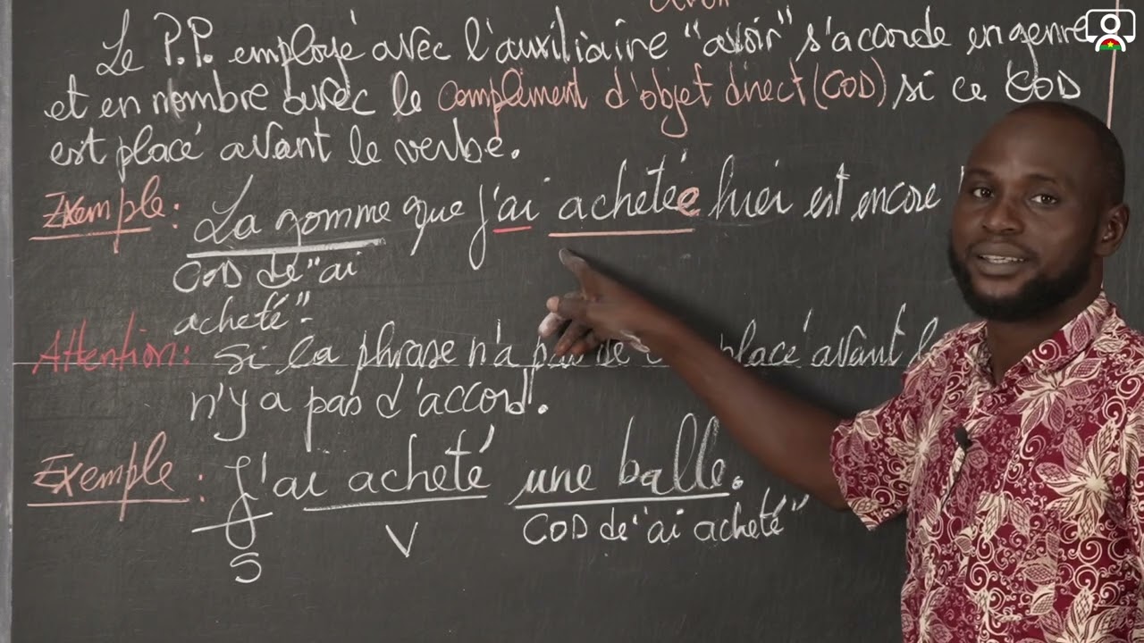 Cours - 4e - Français - Orthographe : L'accord du participe passé auxiliaire avoir 1/1