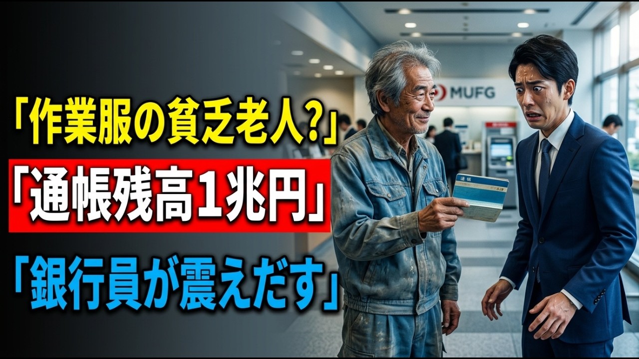 「貧乏企業は潰れろw」ボロ作業服の老人を見下したエリート銀行員、翌日、 1兆円”の解約申請で銀行騒然、支店長が顔面蒼白に