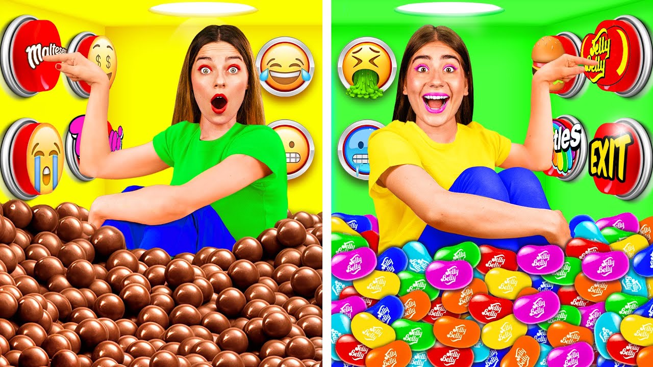 1000 Geheimnisvolle Knöpfe Challenge 1 Knopf Lässt Dich Entkommen | Lustige Food-Hacks