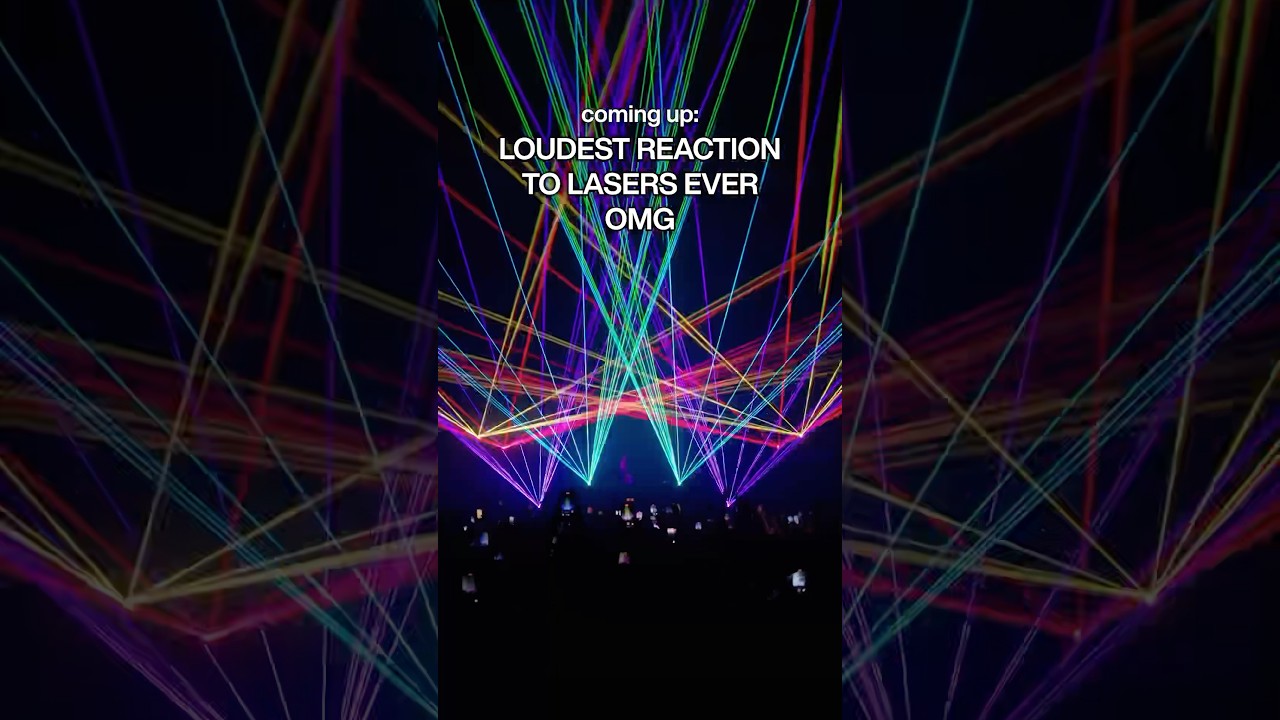 The LOUDEST reaction to lasers ever #edm #dj #dubstep #raves #lasers